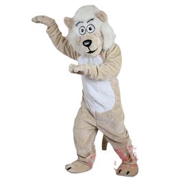 High quality Beige Lion Beard Moustache Mascot Costumes Halloween Fancy Party Dress Cartoon Character Carnival Xmas Easter Advertising Birthday Party