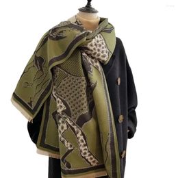 Scarves Horse Scarf Man Fashion Winter Warm Kerchief Faux Cashmere Ethnic Tribal Style Long Shawl Stole 180 65cm