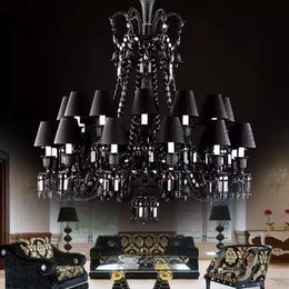 Black Crystal Chandelier for Living Room Lamps Modern Bedroom Lights Retro Restaurant Candle Lighting Chandelier for Kitchen