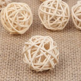 Decorative Figurines 30pcs 3cm Rattan Ball Handmade Hanging Ornaments Pendant For Home