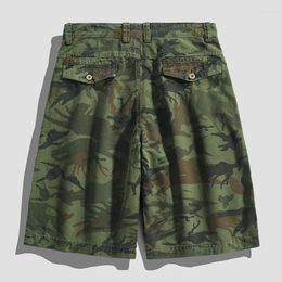 Men's Shorts Camouflage Workwear Men Summer Japanese Casual Straight Cargo Pure Cotton Breathable Safari Style Pant