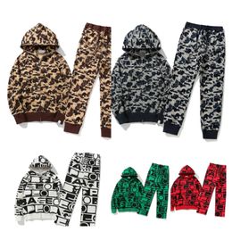 New designer hoodie Men's Sweat Suits Autumn Winter tech fleece hoodies Mens Jogger jackets Pants Sets Sporting woman Fashion top Coat M-3XL5 colors