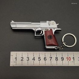 Outdoor Gadgets 1:3 Solid Wood Handle Desert Eagle Metal Miniature Toy Keychain Pendant Can Not Shooting Boy Birthday Gifts