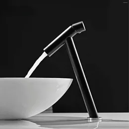 Bathroom Sink Faucets Brass Design Faucet Black Simple Personality Creative El All Copper And Cold Basin