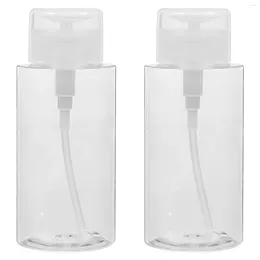 Nail Gel 2 Pcs Clear Fingernail Polish Bottled Makeup Remover Press Cosmetics Empty Jar Plastic Travel