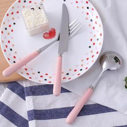Dinnerware Sets Reusable Fork Cutlery Rounded Corners Ceramic Handle Service Cutter Spoon Have A Meal