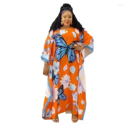 Ethnic Clothing African Dresses For Women Autumn Elegant Plus Size Boubou Robe Kaftan Dubai Abaya Muslim Chiffon Maxi Dress