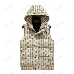 2022 Designer's New Autumn Winter Men's Down Vest Printed Letters Design Loose Casual Hooded And Thick Sleeveless Coat F287b