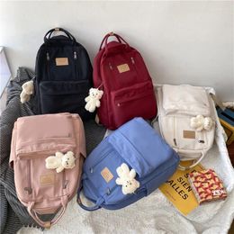 School Bags XZAN Zipper Women Backpack Teenager Girls Laptop A1 Student Shoulder Bag Korean Style Schoolbag