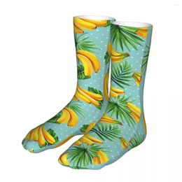 Men's Socks Female Sport Banana Summer Fruits Cotton Funny Tropical Palm Leaves Women Sock