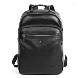 School Bags 2023 Backpack Men Genuine Leather Rucksack Fashion Schoolbag For Teenager Boys Travel Bag Male Laptop