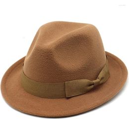 Berets Unisex Vintage Western Cowboy Hat With Metal Cow Head Imitation Wool Fedora Hats Felt Jazz Sombrero Hombre