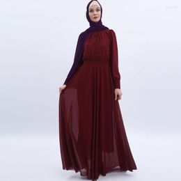 Ethnic Clothing 2023 Double Chiffon Full-length Muslim Women's Dress Middle Eastern Abaya Dress9508