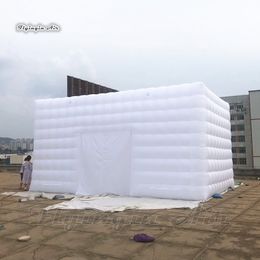 wholesale Outdoor Lighting Inflatable Cube Tent 8m Long Customised Cover Garden White Pop Up Marquee Structure House For Advertising Event And Party