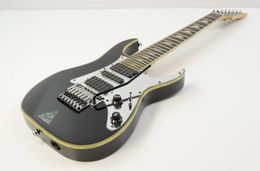 UV777 Universe Steve 7 Strings Black Electric Guitar Floyd Rose Tremolo Abalone Disappearing Pyramid Inlay HSH Pickups Mirror Pickguard Pearl Body Binding