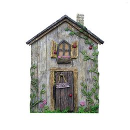 Garden Decorations Figurines Fairy Decor Yard Art Miniature Tree Stump Decoration Door Tale Style Gate