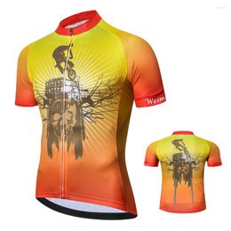 Racing Jackets Men Orange Cycling Jerseys Ropa Ciclismo Short Sleeved Clothing Classic Bicycling Clothes Summer Bike Wear MTB