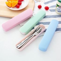 Dinnerware Sets Spoon Fork Chopstick Set 3 Piece Stainless Steel Cutlery Lunch With Cloth Bag Kitchen Accessories