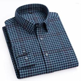 Men's Casual Shirts Spring Autumn High Quality Men Flannel Shirt For Male Long Sleeve Pure Cotton Soft Comfort Slim Fit Man Dress