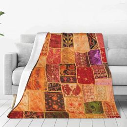 Blankets Vintage Traditional Patchwork Tapestry Art Print Bed Blanket Flannel Air Conditioning