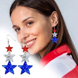 Stud Earrings Leopard Independence Day Flag Acrylic Girls Colourful Jewellery For Women Sided Cute Steel