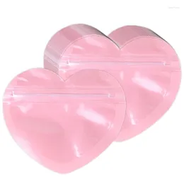 Storage Bags 50Pcs Self Sealing Jewelry Pouches Heart Shape Bag Durable Zipper Lock Convenient Cookie Packaging