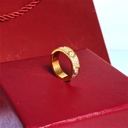 Classic designer jewelry 3mm 4mm 5mm 6mm Titanium Steel Silver Love ring Men Women rose gold ring Jewelry Couple Rings With Diamonds Christmas Gifts With Boxes