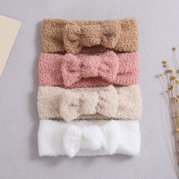 Hair Accessories Lovely Born Soft Imitation Cashmere Bowknot Headbands For Cute Kids Girls Elastic Turban Headwrap Baby