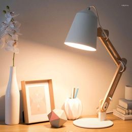 Table Lamps Nordic Lamp College Student Children Study Desk Work Reading Led Simple Bedroom Log Bedside