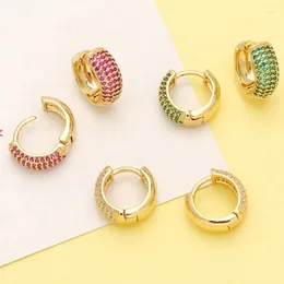 Hoop Earrings Classic Luxury Women Round Vintage Aesthetic Design Huggies Ear Piercing Zirconia Fashion Jewelry Wholesale A Lot