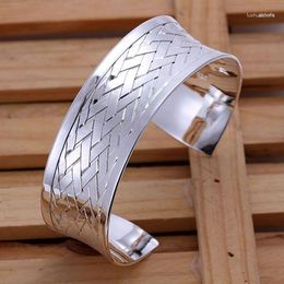 Bangle Trendy Elegant Gorgeous Design Silver Plated Bracelet Fashion Jewellery Finished Weaved KN-B031