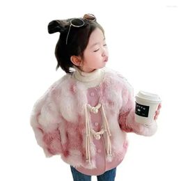 Jackets Girls Fur Coat Outerwear Colorful Pattern Coats Casual Style Kids Jacket Toddler Clothing