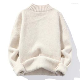 Men's Sweaters 2023 Autumn And Winter Gold Mink Sweater Fashionable Solid Color Half Turtleneck Simple Casual Bottoming