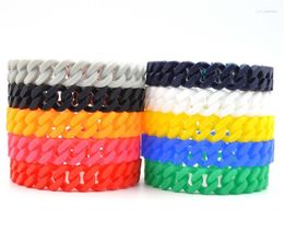 Bangle Personality Silicone Bracelet Colour Chain Cuban Hip Hop Jewellery Men Women Party Gifts