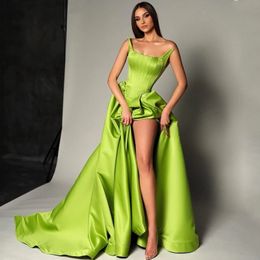 Green Prom Evening Dresses Formal Party Dress Sleeveless A-Line Floor Length Plus Size Gown Robe De Mariee