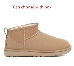 Heiße Damen-Ultra-Mini-Schneestiefel, weiche, bequeme Schaffell-Warmstiefel mit Box-Card-Staubbeutel, klassische Freizeitstiefel, Schuhe, schöne Geschenke