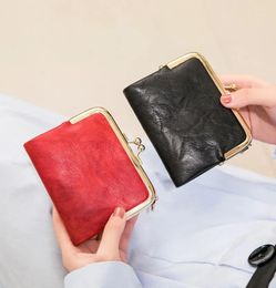 Wallets 1Pcs Women PU Leather Female Short Hasp Coin Purses Portable Money Bag Fashion Large Capacity Card Holders Clutch