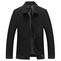 Men's Jackets Mens Business Autumn And Winter Jacket Woolen Solid Color Lapel Coats Spring Casual Clothing Travel