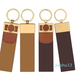 Leather Keychain Alloy Letters Car Bag Pendant Fashion Couple Key chain Gift Long Buckle