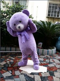 High quality purple Teddy Bear Mascot Costumes Halloween Fancy Party Dress Cartoon Character Carnival Xmas Easter Advertising Birthday Party