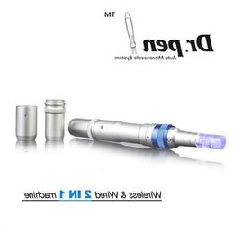 Newest Wireless DermaPen Powerful Microneedle Mesopen Needle Cartridge Dr pen Ultima A6 Replaceable EU US UK AU plug Mvcon