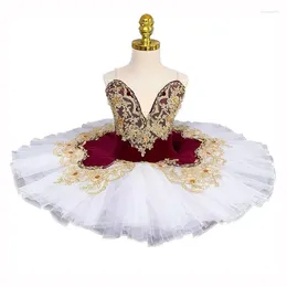 Stage Wear Girls Ballet Professional Tutu Dress Kids Adult Embroidered Swan Lake Pancake Ballerina Costume Dance Clothes Outfit