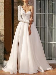 Party Dresses One Shoulder White Evening Dress For Women Fashion Strapless Slim Waist Wedding Lady Long Ball Gown