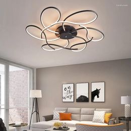 Chandeliers 2023 Modern Minimalist Style LED For Living Room Bedroom Lamp Dining Kitchen Black Curve Design Ceiling Lights