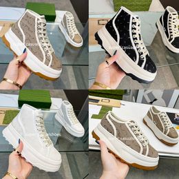 Designer Shoes Women Trainers G Sneakers Embossed Canvas Shoes Leather Sneaker Platform Trainer Letter Printing Outdoor Chunky Shoe size 35-41