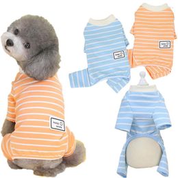 Dog Apparel Strips Hoodie Pajamas Jumpsuit Cotton Clothing Puppy Clothes Cat Pyjamas For Small Dogs York Pups Pijamas Onesie XXL