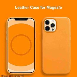 Caso Geniune Couro para iPhone 13 12 Pro Max Mini 12Pro Capas para Magsafe Mag Seguro Magnético Carga Sem Fio Capa Suave Funda Y1106