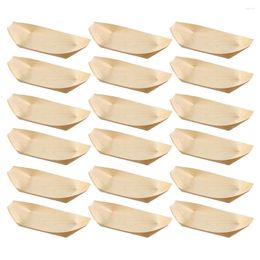 Disposable Dinnerware 150 Pcs Decorate Sushi Wooden Boat Child Paper Plates Serving Tray Japanese Style Tableware Dishes