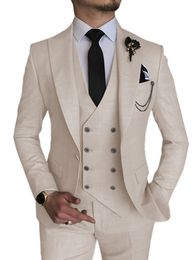 Custom-made Groom Tuxedos One Button Men Peak Lapel Lapel Groomsmen Wedding/Prom/Dinner Man Blazer Jacket Pants Tie Vest m361222217