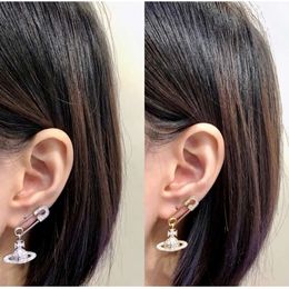 Jewellery vivian earrings Western Empress Dowager Vivian Pins Paper clips Full diamonds Saturn Ear studs Women's extravagant atmosphere Small crowd design36